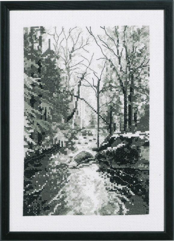 Embroidery Kit Forest Brook 21 x 29 cm / 8.27 x 11.42 in