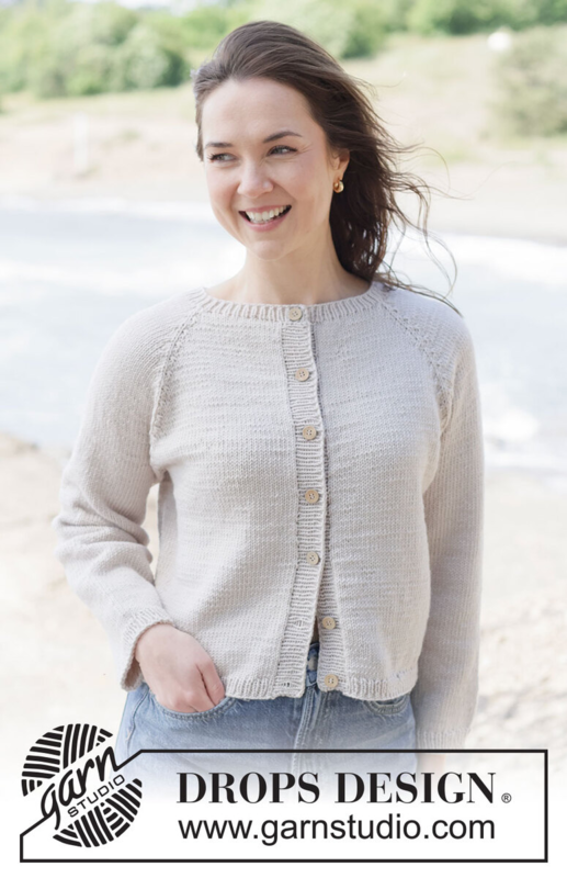 264-16 Frost Petal Cardigan by DROPS Design