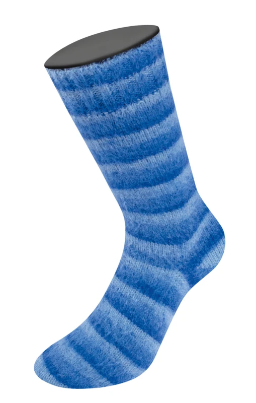 Lana Grossa Cosy Socks Soft Stripes 109 Light blue/sky blue/blue/navy