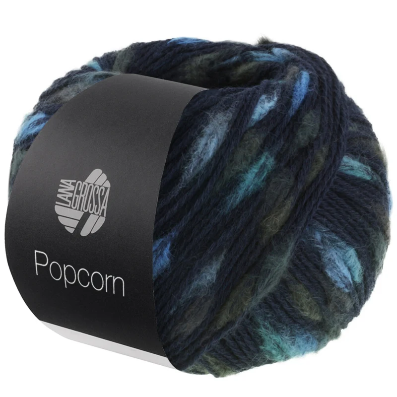 Lana Grossa Popcorn 07 Night blue/light blue/dark blue/turquoise