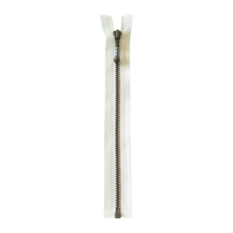 YKK Divisible Metal Zip 4 mm (9.8"-25.6" / 25-65 cm) 841 Ecru