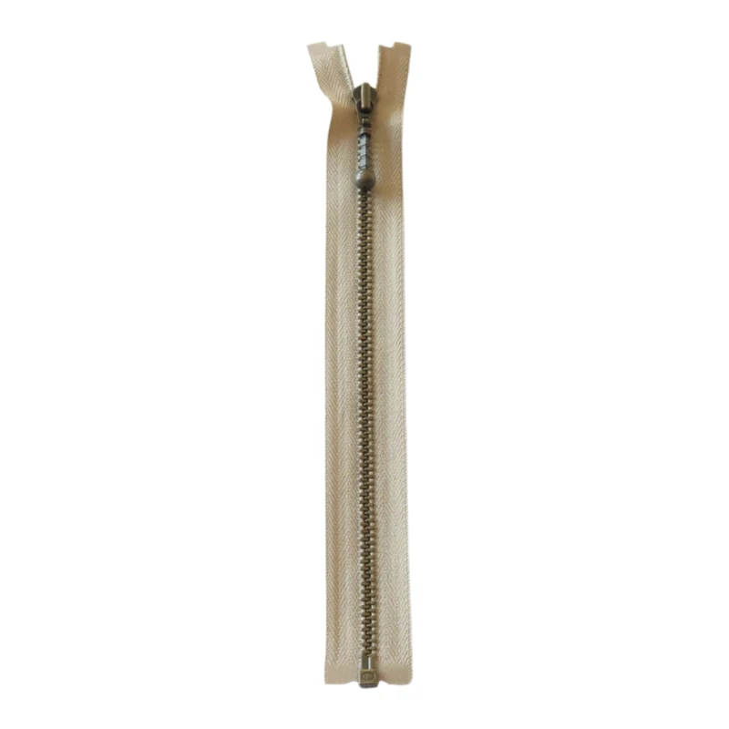 YKK Divisible Metal Zip 4 mm (9.8"-25.6" / 25-65 cm) 573 Beige
