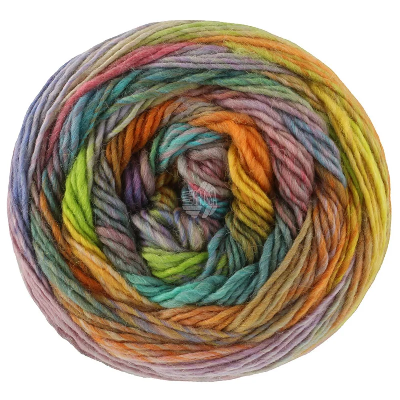 Lana Grossa Colorissimo 224 Heather/Pistachio/Spring green/Brown/Petrol/Yellow/Orange/Blue/Rust/Beige/Plum