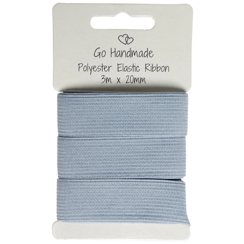Go Handmade Elastic Band: 3 m x 20 mm, Grey/blue