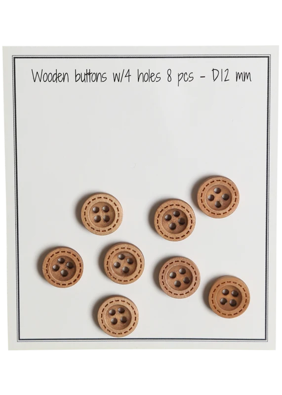 Go Handmade Wooden Buttons (8 pcs): 12 mm
