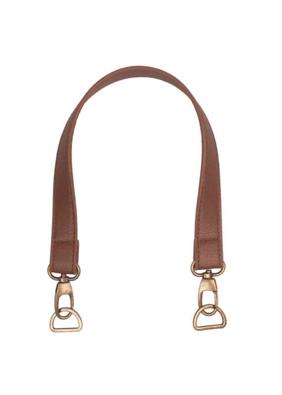 Go Handmade Bag Handle with Lobster Clasp and D-ring Brown/Bronze