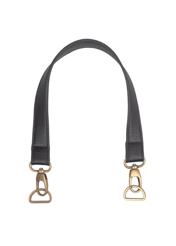 Go Handmade Bag Handle with Lobster Clasp and D-ring Black/Bronze
