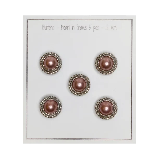 Buttons - Pearl in frame: Pastel brown
