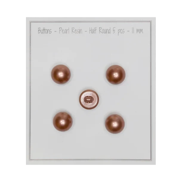 Go Handmade Pearl buttons: Half-round, Pastel brown