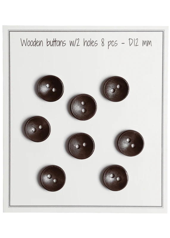Go Handmade Deep Wooden Buttons, Dark: 12 mm