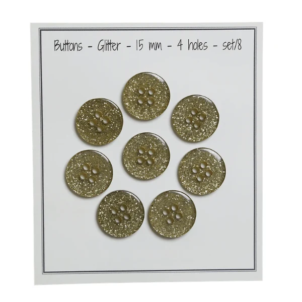 Go Handmade Glitter Buttons Green
