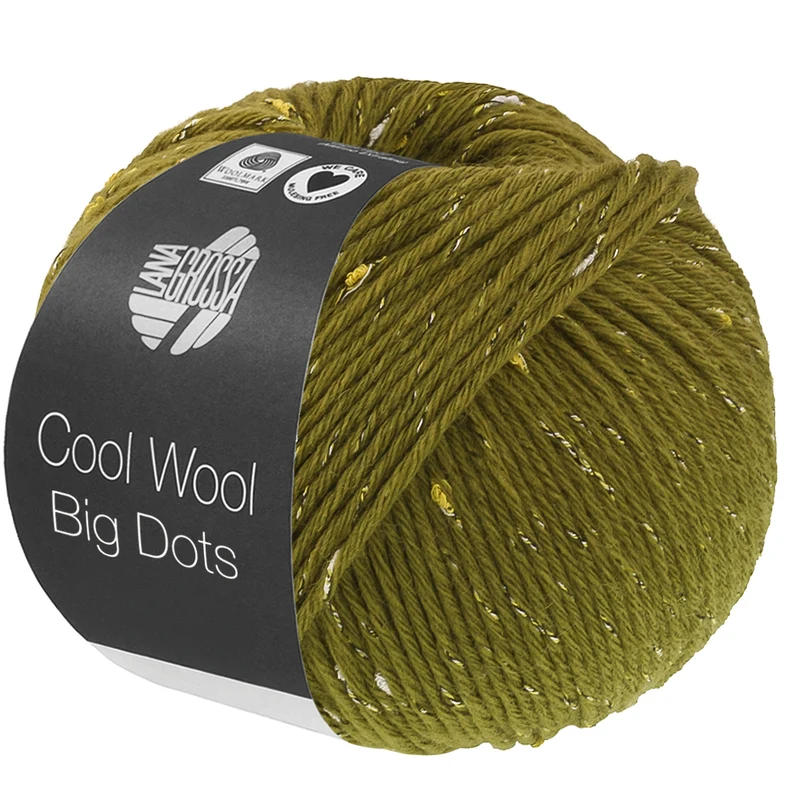 Lana Grossa Cool Wool Big Dots 107 Olive green