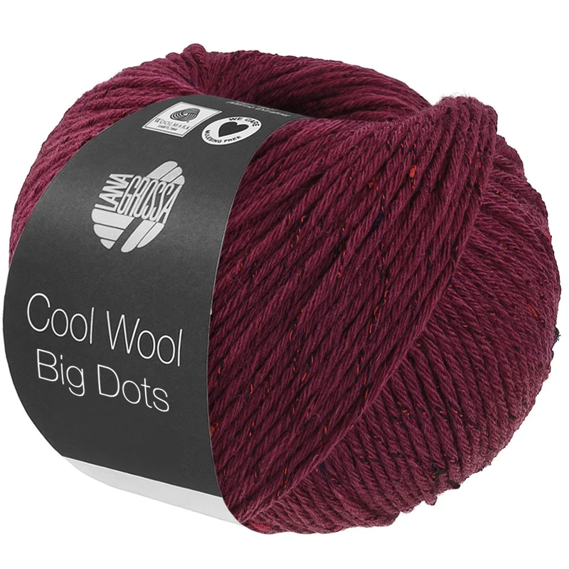 Lana Grossa Cool Wool Big Dots 104 Burgundy