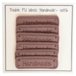 Go Handmade Dobbelt Label, PU læder, 5 x 1,5 cm, Handmade, 6 stk Lavendel