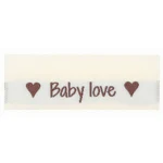 Go Handmade Woven Label, Double-Sided, 50 x 11.5 mm, 10 pcs Baby love