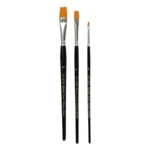 Gold Line Paintbrushes Flat no. 2 + 8 + 12, 3 pcs