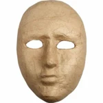 Helmaske, 1 stk Papmaché - H 23 cm, B 16 cm