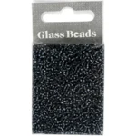 Rocailles, Glass Beads 1.7 mm Dark grey