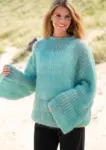 1807 Floating sweater with fisherman’s rib stripes