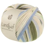 Lana Grossa Landlust Die Sockenwolle 722 Forest green/Ecru/Sky blue/Light beige/Jade