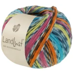 Lana Grossa Landlust Die Sockenwolle 825 Orange/Pink/Pistachio/Turquoise blue/Petrol blue/Off-white/Dark grey