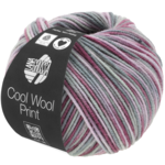 Lana Grossa Cool Wool Print 815 Antique violet/Old pink/Light grey/Mid grey