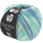 Lana Grossa Cool Wool Print 728 Sky blue/Light turquoise/Ecru