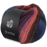 Lana Grossa Bomba 03 Salmon/grey red/dark purple/turquoise blue/petrol blue/royal blue
