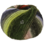Lana Grossa Bomba 07 Peach/white-/light-/dark green/grey petrol/-brown/turquoise blue
