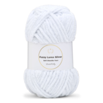 LindeHobby Fuzzy Chenille Silver Lurex 01 White