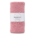 LindeHobby Macrame Lux, Rope Yarn, 1 mm 12 Red and white
