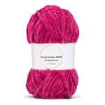 LindeHobby Fuzzy Chenille Gold Lurex 45 Dark fuchsia