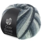 Lana Grossa Cosy Socks Soft Stripes 104 Anthracite/dark gray/mouse gray/light gray