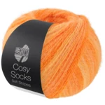 Lana Grossa Cosy Socks Soft Stripes 112 Pale orange/mandarin/orange