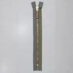 YKK Fixed Zipper, Brass, 4 mm 135 Medium gray