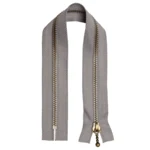 Go Handmade Metal Zipper Light gray: Bronze. Round zipper puller.
