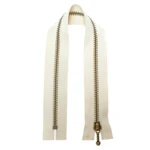 Go Handmade Metal Zipper Off-white: Bronze. Round zipper puller.