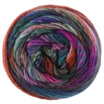 Lana Grossa Colorissimo 222 Denim blue/Aubergine/Pink/Orange/Salmon/Grey/Dark grey violet/Grey green/Dark green