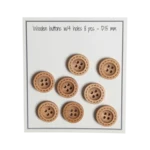 Go Handmade Wooden Buttons (8 pcs): 15 mm
