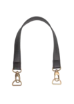 Go Handmade Bag Handle with Lobster Clasp and D-ring: 50 x 2,5 cm, Black/Bronze