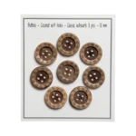 Go Handmade Coconut Buttons with Hearts: 18 mm