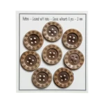 Go Handmade Coconut Buttons with Hearts: 21 mm