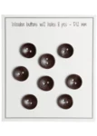 Go Handmade Deep Wooden Buttons, Dark (8 pcs) 12 mm