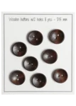 Go Handmade Deep Wooden Buttons, Dark: 15 mm