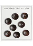 Go Handmade Deep Wooden Buttons, Dark (8 pcs) 15 mm