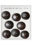 Go Handmade Deep Wooden Buttons, Dark (8 pcs) 20 mm