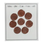 Go Handmade Glitter Buttons Copper brown