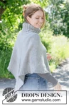 271-28 Hazy Sky Poncho by DROPS Design — 1
