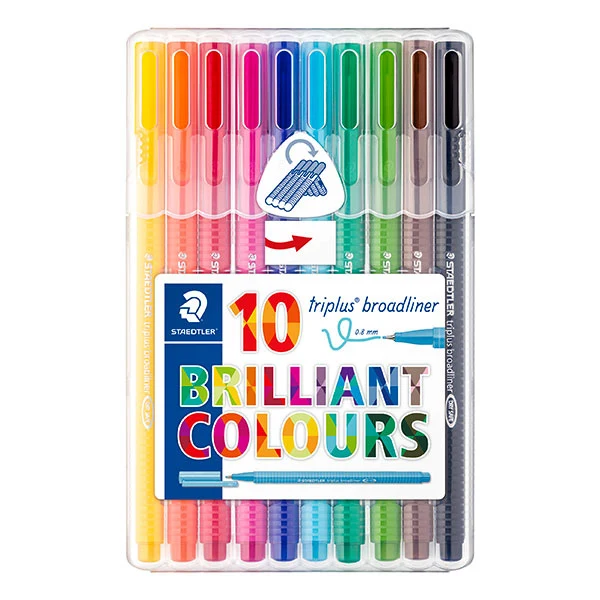 Staedtler Triplus Fineliner 50 Pcs Brilliant Color Pen Set With Water-Based  ink