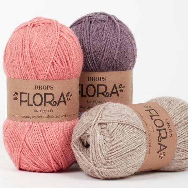 65% Wool 35% Alpaca Yarn, Drops Flora, 1 or Superfine, Fingering Weight, 4  ply, 1.8 oz 230 Yards per Ball (03 Light Grey)